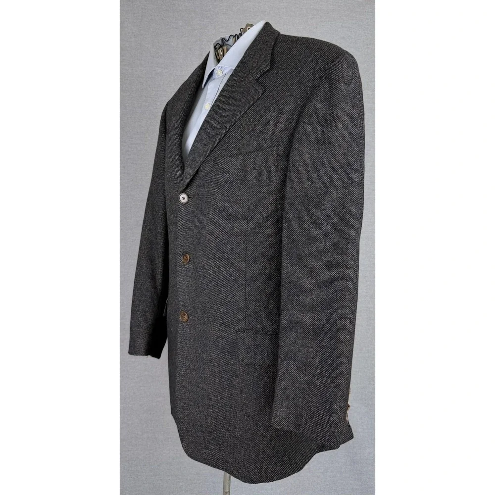 Hickey Freeman 100% Cashmere‎ Sport Coat 42R Charcoal Grey Tweed Blazer X343B